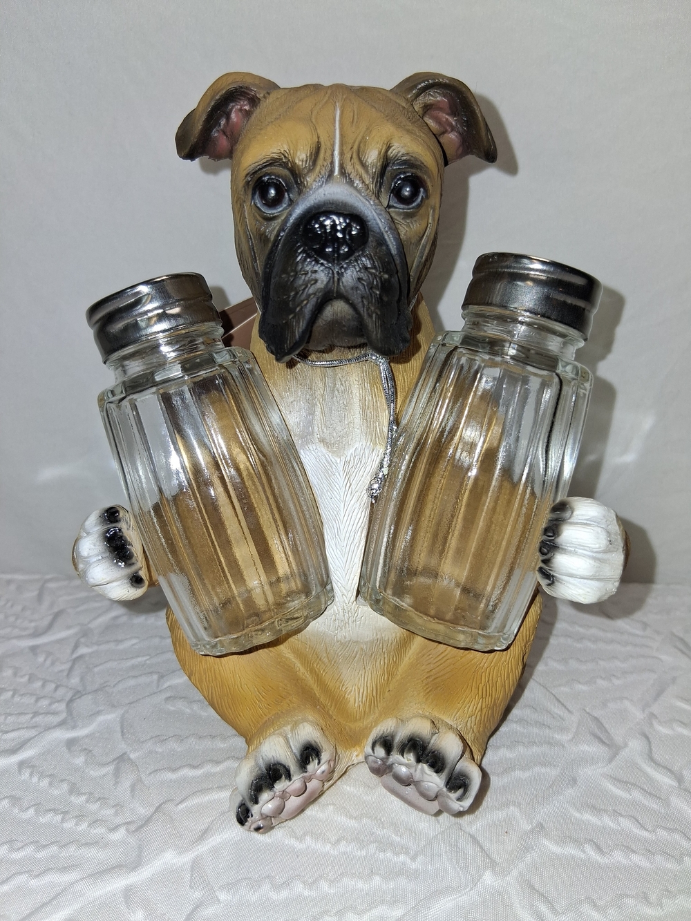 dwk Corporation Bulldog Dog Salt & Pepper Shaker Holder - Novelty Pet Feeder